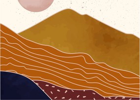 Tablou pe sticlă - Muntele de design Spacefrog N⁰1 (70x50 cm)