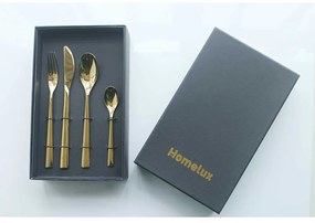 SET TACAMURI INOX, 24 PIESE, FINISAJ AURIU LUCIOS