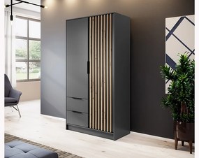 Dulap Neria 105 cm - grafit / stejar artisan
