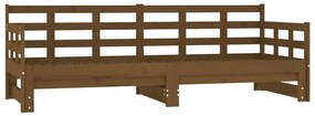 820380 vidaXL Pat de zi extensibil, maro miere, 2x(80x200) cm, lemn masiv pin