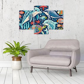 Tablou – Animale acvatice desenate (90x60 cm)