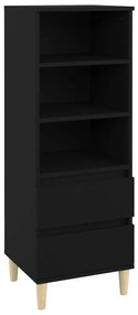 821237 vidaXL Dulap înalt, negru, 40x36x110 cm, lemn compozit