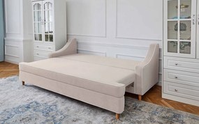 Canapea lemn masiv crem Extensibilă Elizabeth 225x94cm