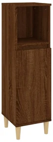 819811 vidaXL Dulap de baie, stejar maro, 30x30x100 cm, lemn prelucrat