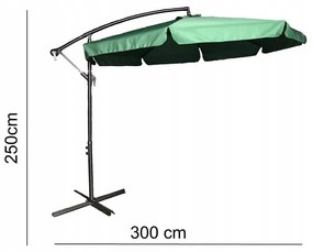 Umbrelă de grădină verde deschis cu suport