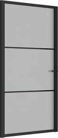 vidaXL Ușă de interior, 102,5x201,5 cm, Negru, sticlă mată și aluminiu