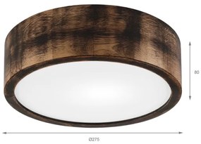 Plafonieră OAK SMOKY 1xE27/15W/230V ø 27,5 cm stejar/maro închis