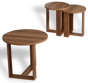 SET 3x măsuță laterală MIRA maro