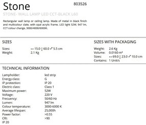 Aplica de perete sau tavan LED Stone 15x60cm