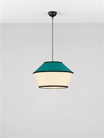 Lustra cu abajur stratifiat catifea Teal cu hartie naturala VELISS