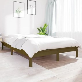 vidaXL Cadru de pat, maro miere, 120x200 cm, lemn masiv de pin