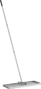 vidaXL Greblă de grădină Argintiu 75 x 25 x 200 cm Oţel inoxidabil