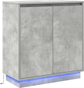 vidaXL Bufet LED cu raft Gri din beton 71 x 34,5 x 75 cm Lemn compozit