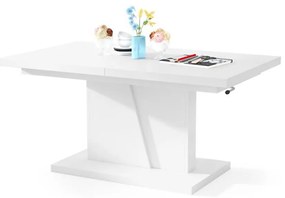 Măsuță de cafea pliabilă cu blat rabatabil NINO alb