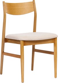 MAZZONI EXPORT CAMELIA Bej Deschis/cadru Stejar Natural - SCAUN DIN LEMN TAPIȚAT PENTRU LIVING SUFRAGERIE BUCĂTĂRIE MODERN CLASSIC