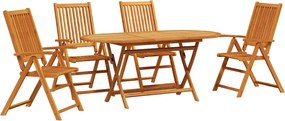 vidaXL Set de masă pentru grădină 5 pcs Maro Lemn Solid de Acacia