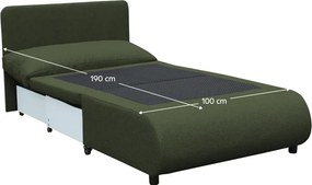 Fotoliu extensibil cu spaţiu de depozitare, verde, FLIK