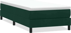 vidaXL Pat cu arcuri fără saltea verde închis 100x210 cm catifea