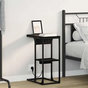 vidaXL Noptieră Stejar negru 41.5 x 26 x 60.5 cm Lemn compozit