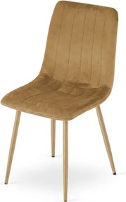 Scaun din catifea maro LAVA GOLDEN OAK