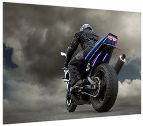 Tablou cu motociclist cu motocicletă (70x50 cm), în 40 de alte dimensiuni noi