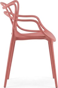 Set de gradina KATO SIRVON - 2 scaune si masuta rotunda, negru/coral
