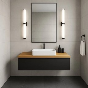 Aplica baie LED, Protectie IP44 otel negru, sticla BATUMI 8927