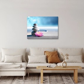 Tablou cu nisip, crin și pietrele spa (70x50 cm)