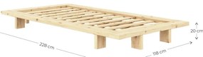 Pat maro din lemn de pin cu somieră 90x200 cm Japan – Karup Design