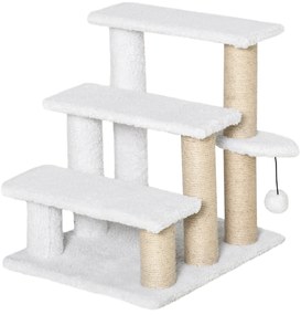 PawHut Scara pentru animale de companie cu 3 trepte, zgârier și minge de jucărie | Aosom Romania