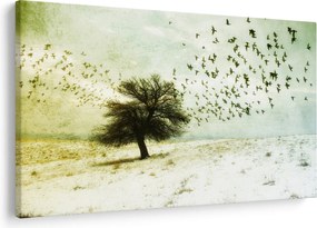 Tablou - cu multe păsări pictate (90x60 cm)