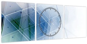 Tablou - Figuri geometrice (cu ceas) (90x30 cm)