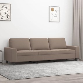 348993 vidaXL Canapea cu 3 locuri, gri taupe, 210 cm, țesătură microfibră