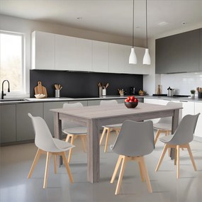 Set de masă Lola 6+1 gri-stejar York