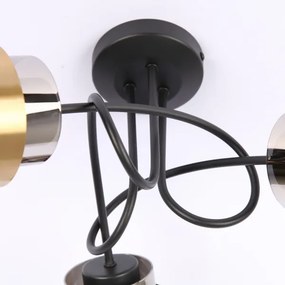 Lustră aplicată MILLEY 3xE27/40W/230V negru/alamă Globo 15560-3D