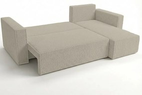 Canapea extensibila de colt SMART BOUCLE, gri-bej, reversibila, 232x143 cm
