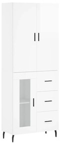 3195973 vidaXL Dulap înalt, alb extralucios, 69,5x34x180 cm, lemn compozit