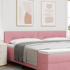 Tăblie LED vidaXL cu butoane capitonate roz 100 cm din catifea