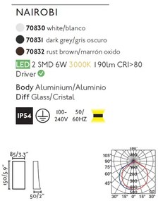 Aplica LED de exterior ambientala design modern decorativ IP54 NAIROBI maro rustic