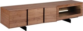 Comoda TV moderna cu design original si iluminat LED Wood