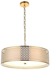 Endon 101569 - Candelabru CORDERO pe lanț, 3xE27/10W/230V, auriu