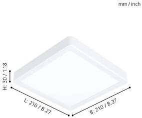 Eglo FUEVA 99237 - Plafonieră LED, 5 x LED, 16,5 W, 230 V
