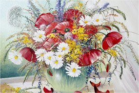 Tablou - Vază cu flori sălbatice (90x60 cm)