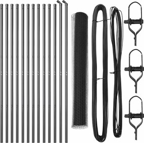 vidaXL Stâlp de gard. Gri 25 x 1,4 m (plasă de 13 mm) Oțel și PVC