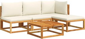 vidaXL Set canapele de grădină cu 5 piese, lemn de salcâm și frânghie