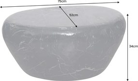 Masuta de cafea Extravaganta, Aluminiu, Negru, STONE 75cm