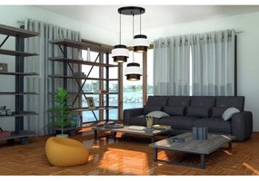 Lustră pe cablu NESS 3xE27/60W/230V d. 45 cm neagră/albă