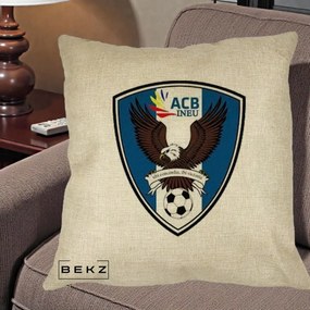 Perna Personalizata ACB Ineu Fotbal, 40x40 cm, Crem, Husa Detasabila, Perna Inclusa, BEKZ®