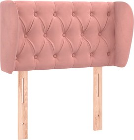 vidaXL Tăblie de pat cu aripioare roz 83x23x78/88 cm catifea