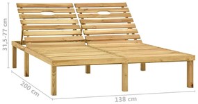 Sada 2 krémových zahradních lehátek GENESIS